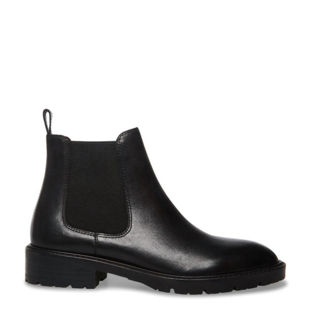 NEW STEVE MADDEN women's leopold boots in black leather - Picture 3 of 3